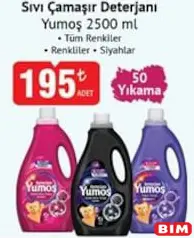 YUMOŞ SIVI ÇAMAŞIR DETERJANI 50 YIKAMA 2500 ML fiyat ve kampanya bilgisi